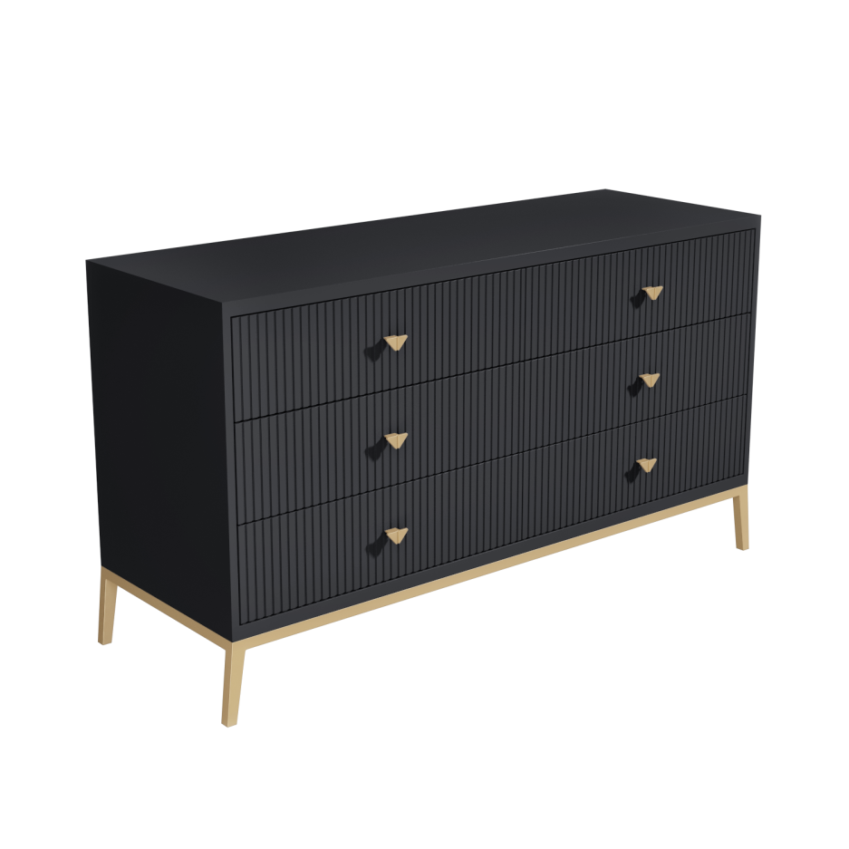 Piccolo Big Chest of Drawers - Black Wood - Tabeer Homes