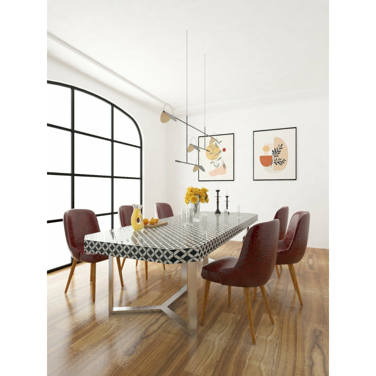 Milos Dining Table - Bone Inlay 8 Seater - Tabeer Homes