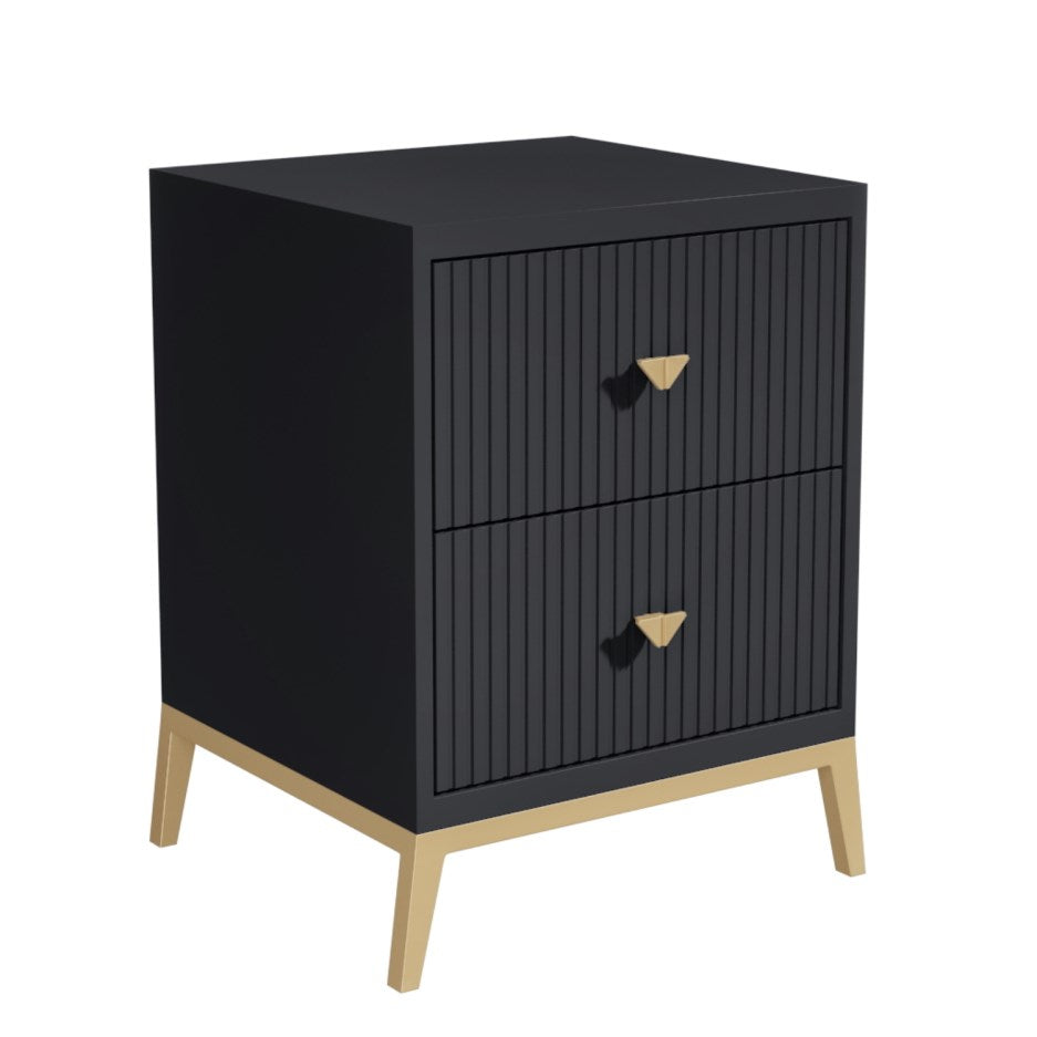 Piccolo Side Drawer - Black Wood - Tabeer Homes