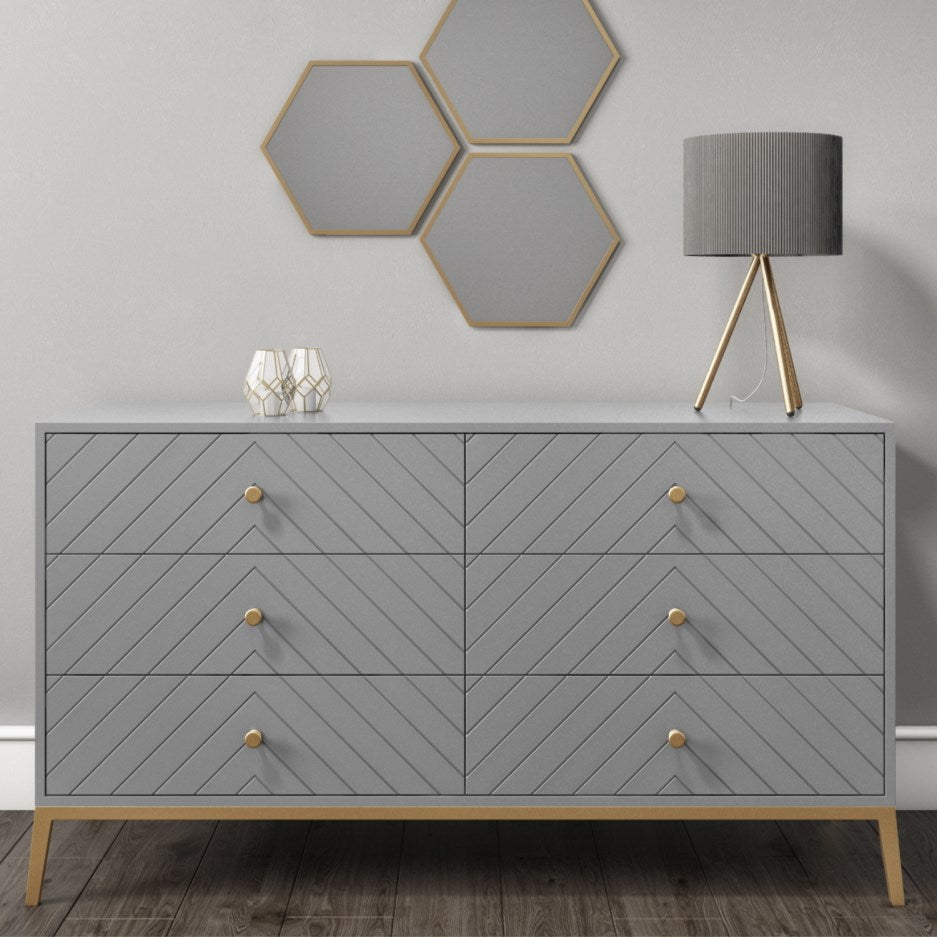 Ewan Big Chest of Drawers - Grey Wood - Tabeer Homes
