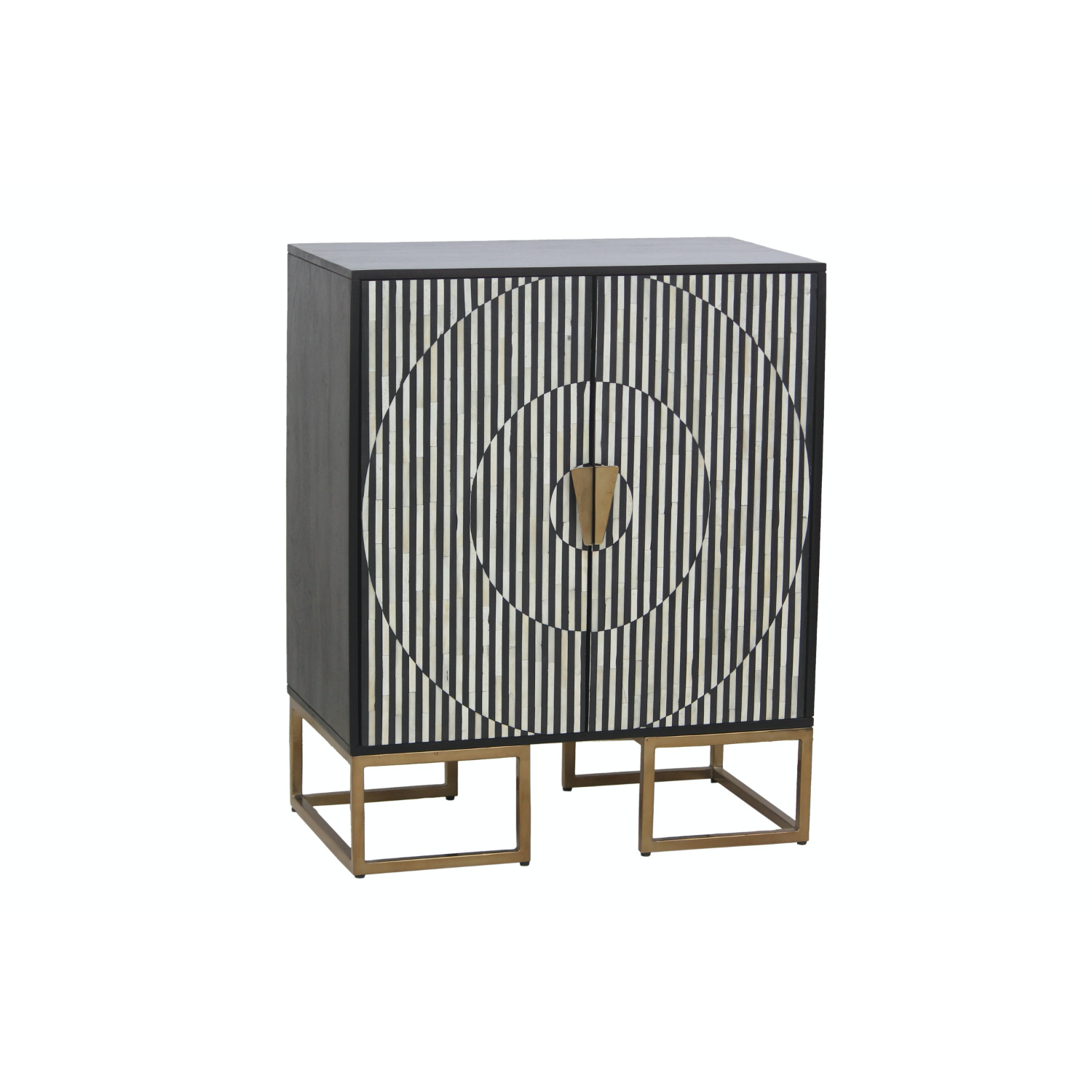 Alisha Cabinet - Black & White Bone Inlay - Tabeer Homes