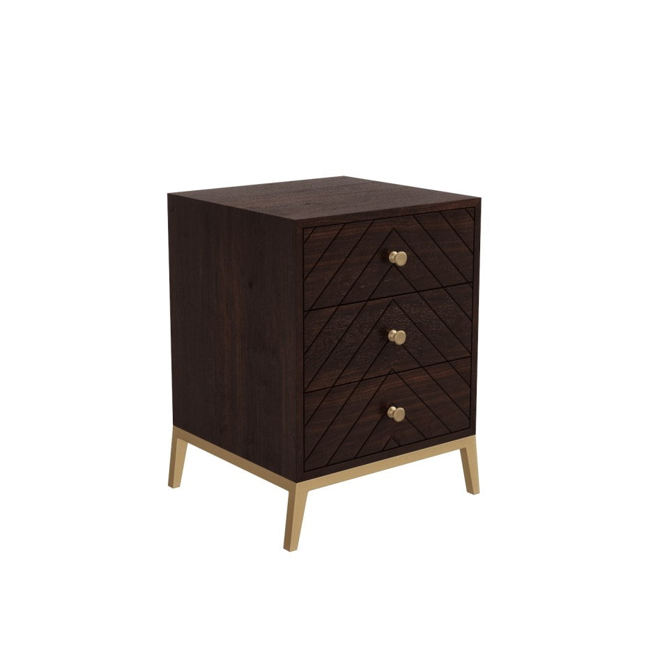 Ewan Side Drawer - Dark Wood - Tabeer Homes