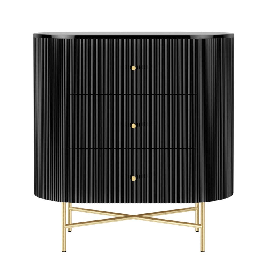 Daraj Chest of Drawers - Black Wood - Tabeer Homes