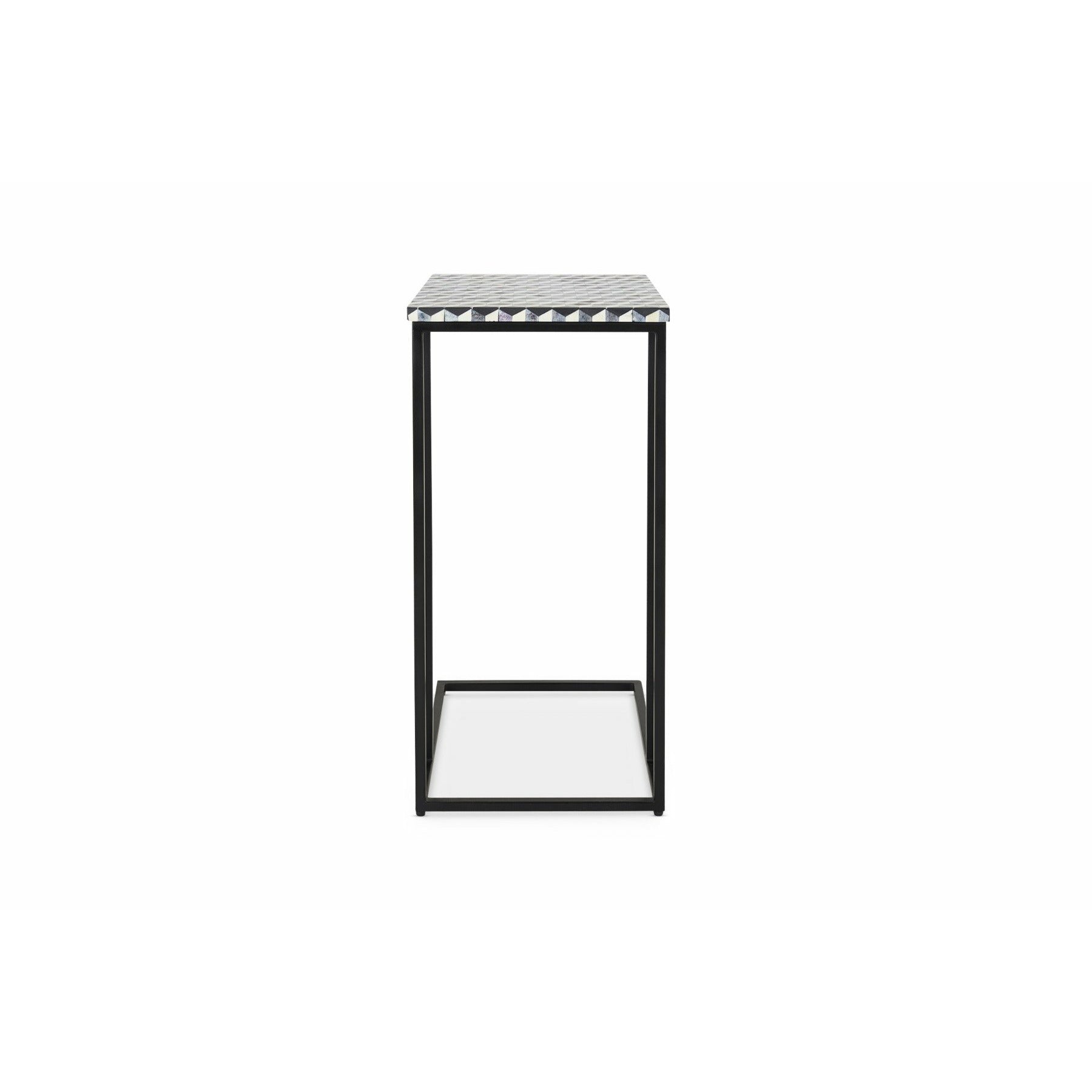 Nirvana C-Shape Side Table - Black & White Bone Inlay - Tabeer Homes