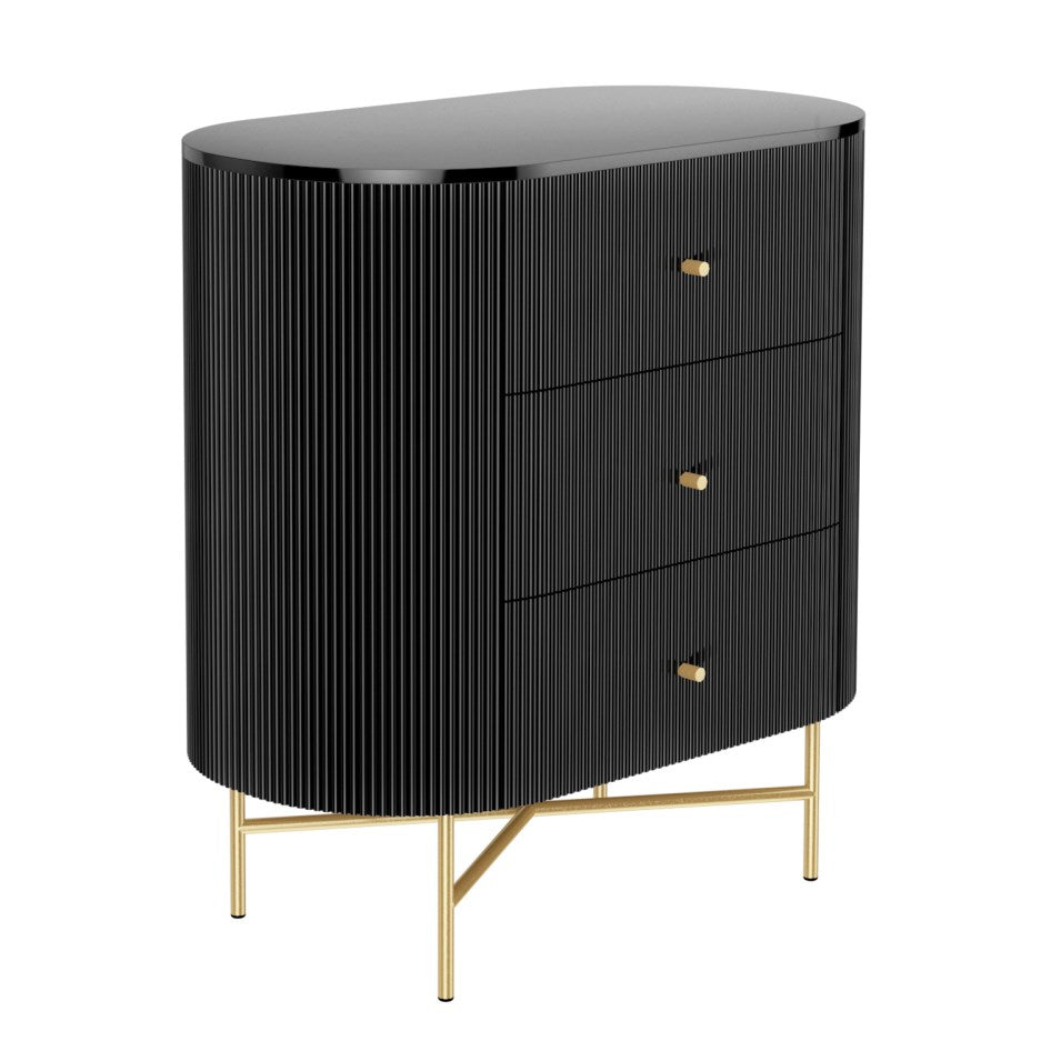 Daraj Chest of Drawers - Black Wood - Tabeer Homes