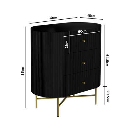 Daraj Chest of Drawers - Black Wood - Tabeer Homes