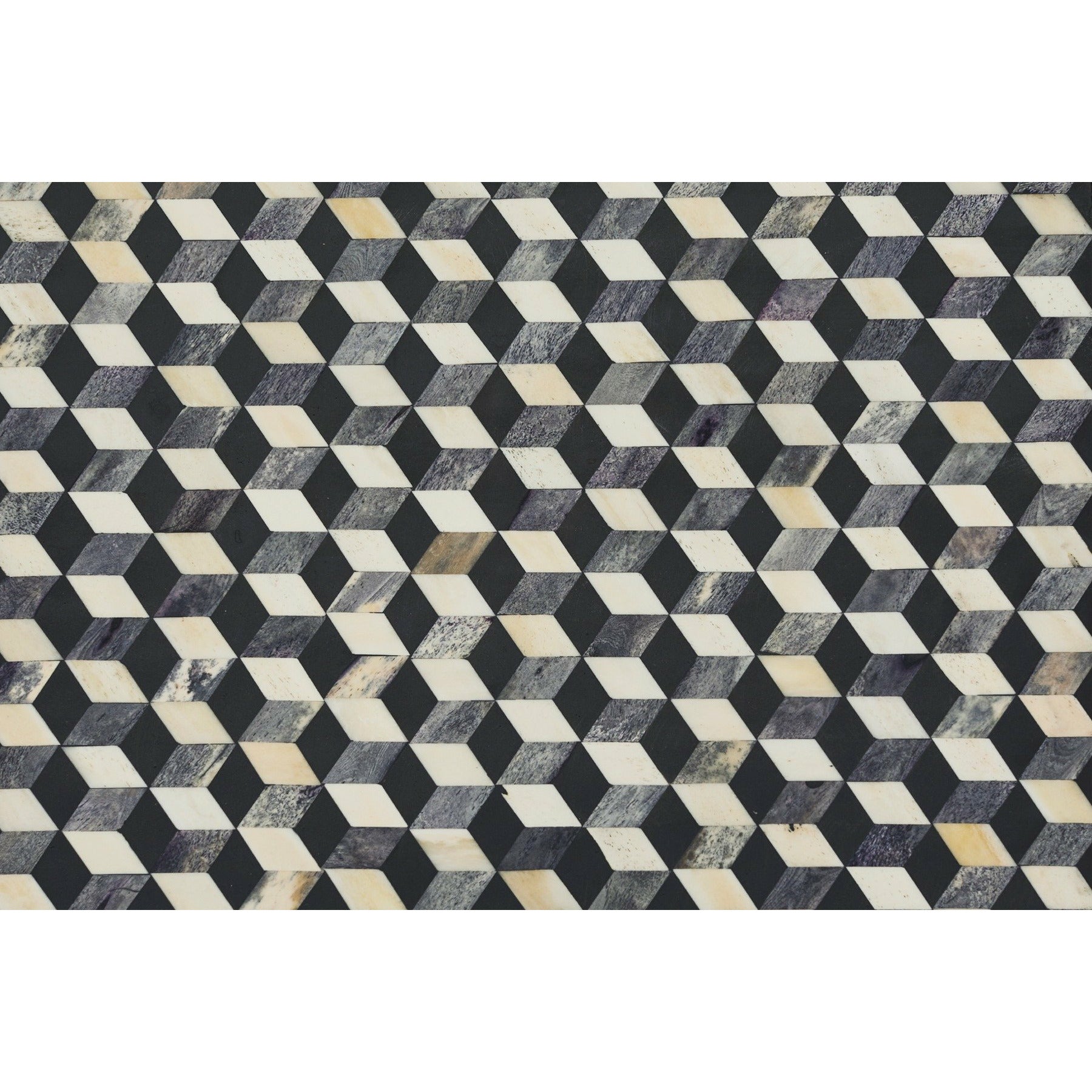 Nirvana C-Shape Side Table - Black & White Bone Inlay - Tabeer Homes