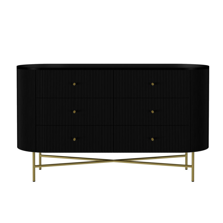 Daraj Big Chest of Drawers - Black Wood - Tabeer Homes