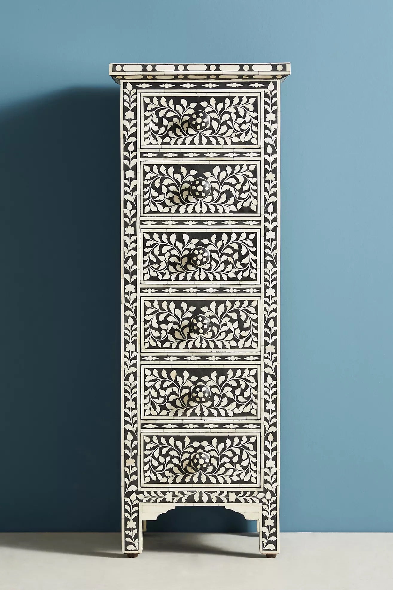 Jade Chest of Drawers - Black & White Bone Inlay - Tabeer Homes