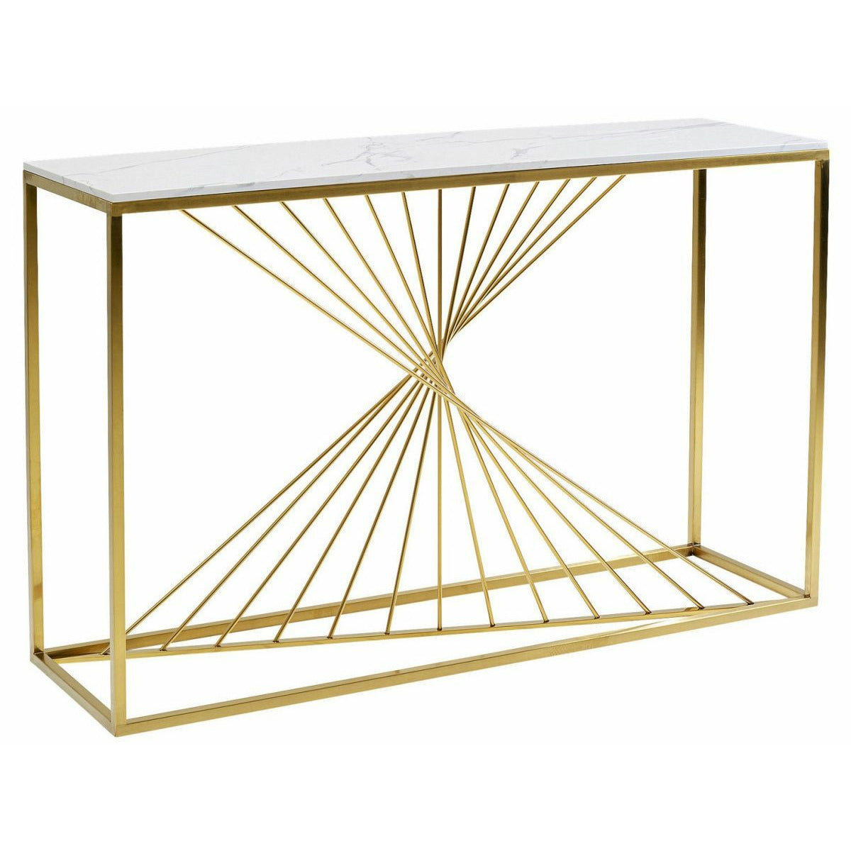 Vivan Console Table - White Marble - Tabeer Homes