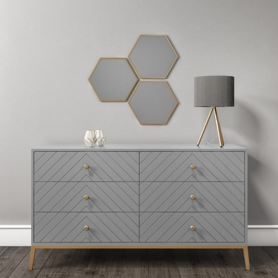 Ewan Big Chest of Drawers - Grey Wood - Tabeer Homes