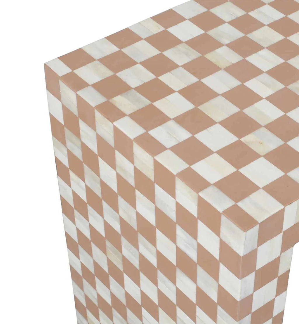 Maze Console - Brown Bone Inlay - Tabeer Homes