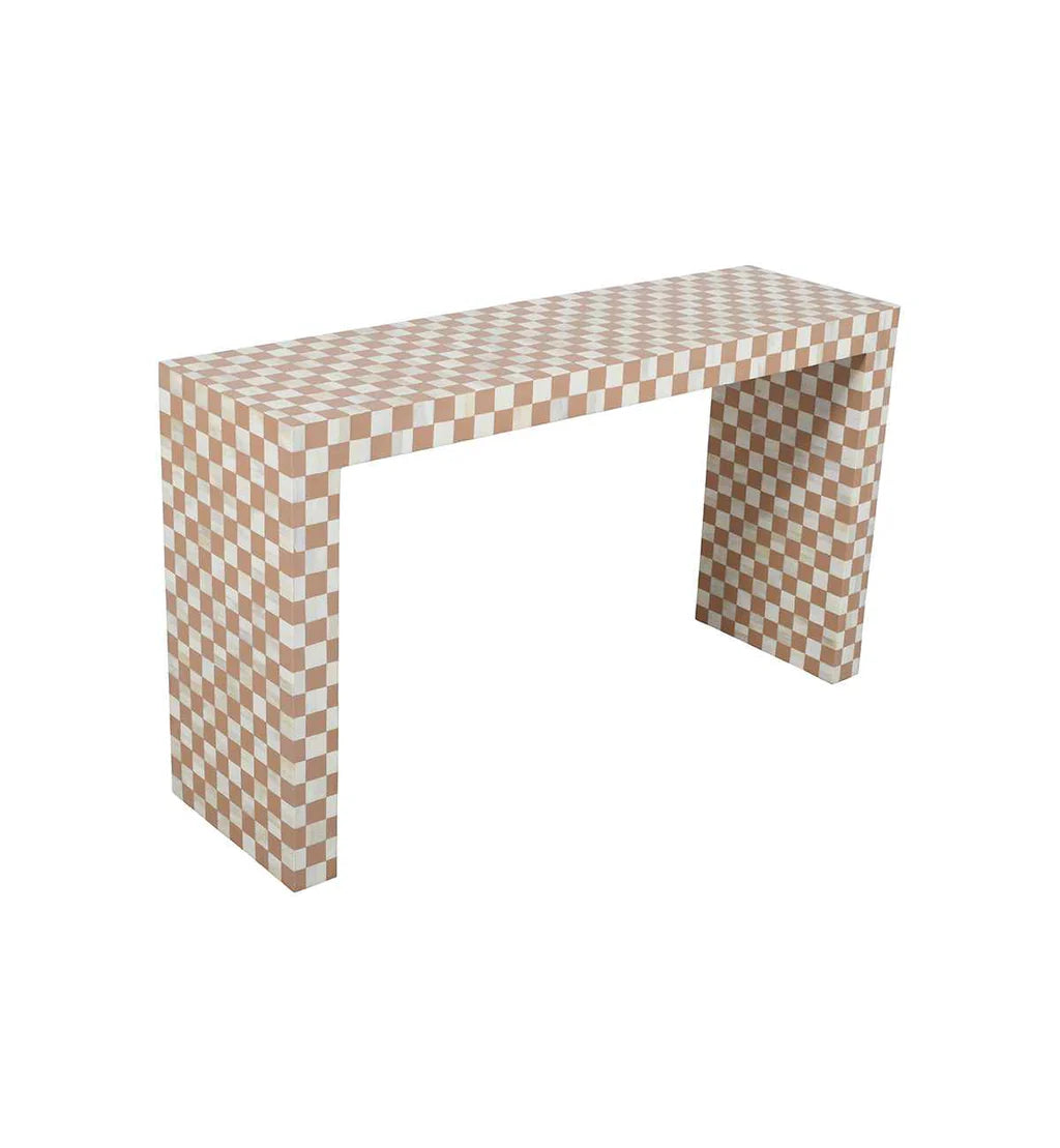Maze Console - Brown Bone Inlay - Tabeer Homes