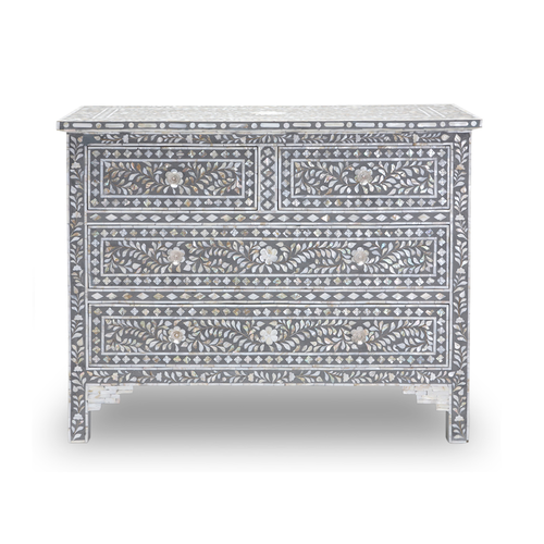 Iris Chest of Drawers - Grey Mother of Pearl - Tabeer Homes