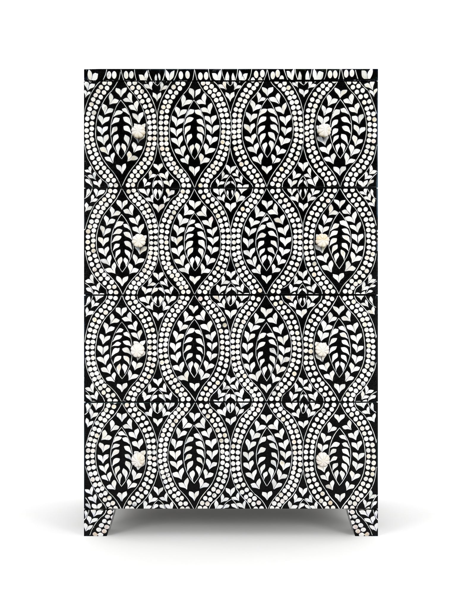 Kotor Chest of Drawers - Black & White Bone Inlay - Tabeer Homes