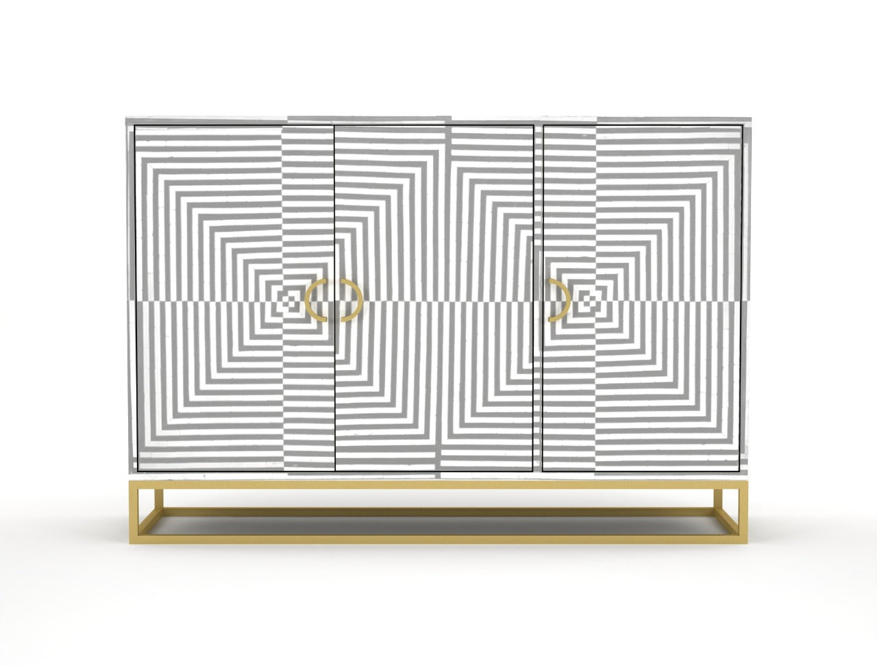 Lekh Cabinet - Grey Bone Inlay - Tabeer Homes