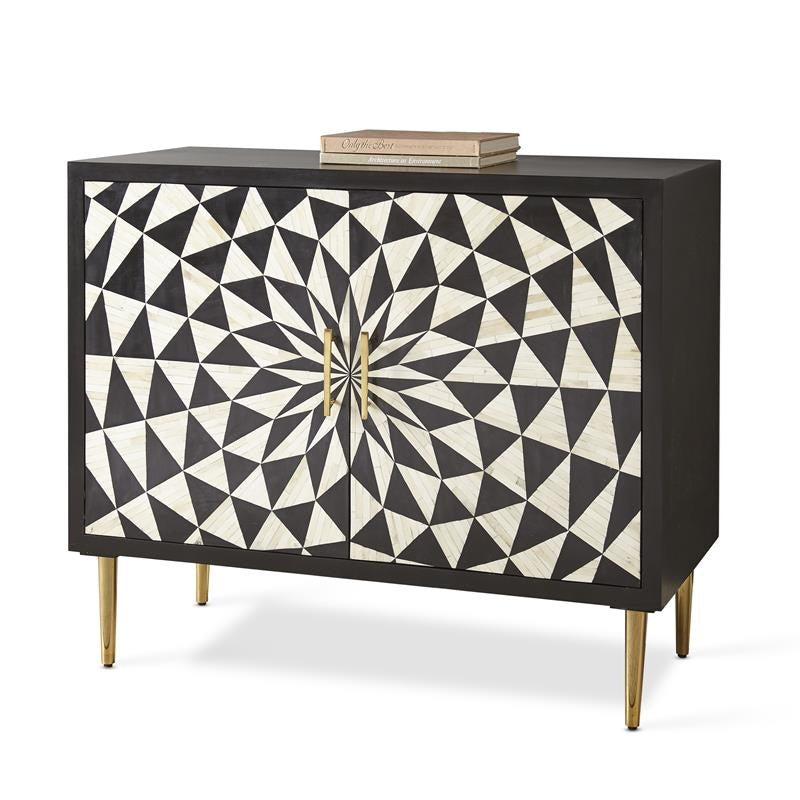 Aatma Cabinet - Black & White Bone Inlay - Tabeer Homes