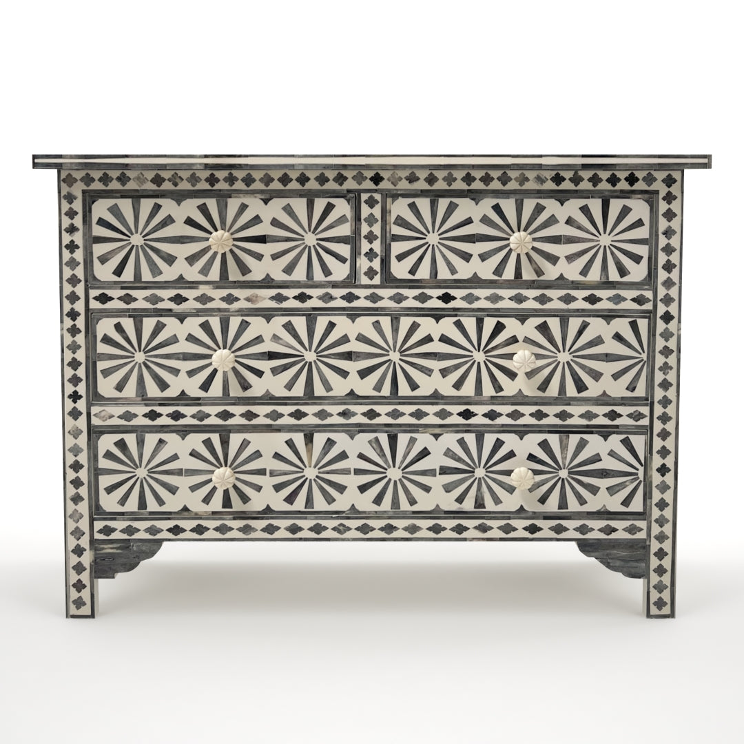 Basel Chest of Drawers - Blue Bone Inlay - Tabeer Homes