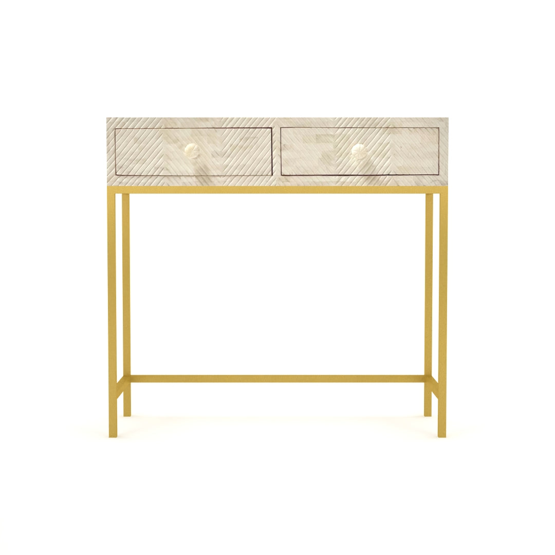 Lasvit Mini Dresser Console - Bone Carved - Tabeer Homes