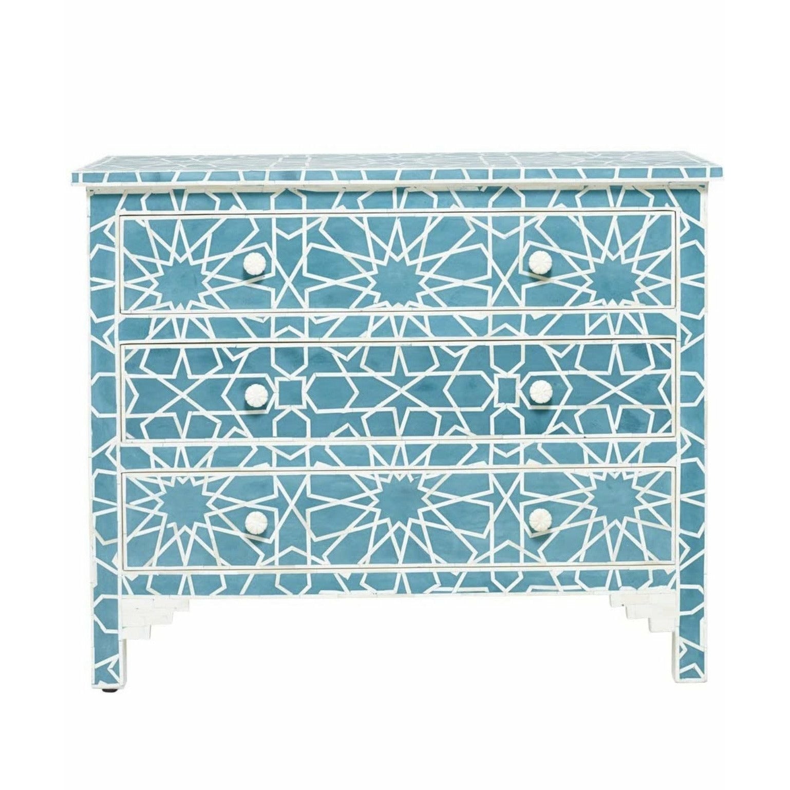 Cyrus Chest of Drawers - Blue Bone Inlay - Tabeer Homes