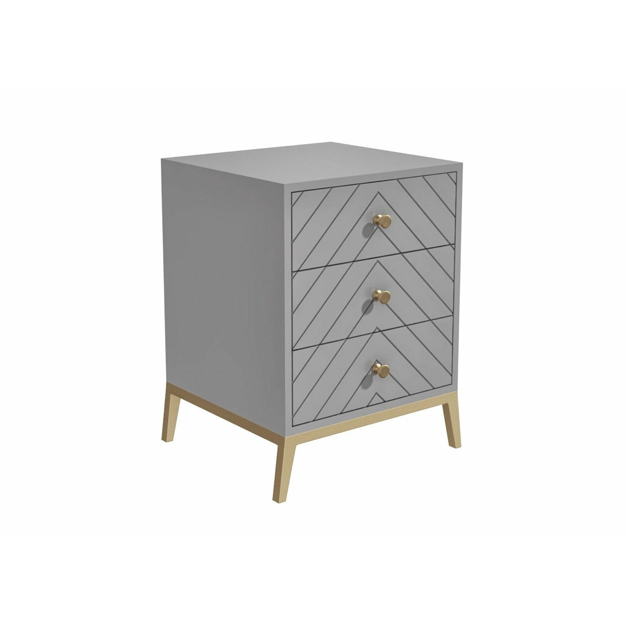Ewan Side Drawer - Pale Grey Wood - Tabeer Homes
