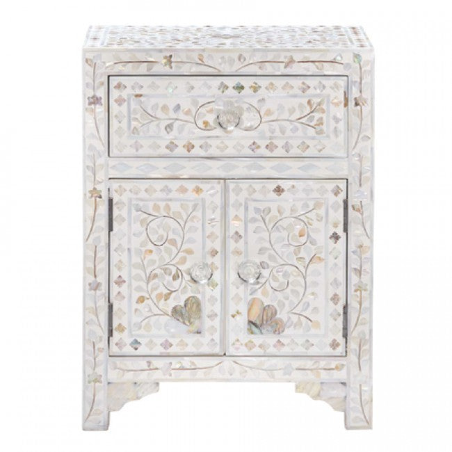 Iris Side Drawer - White Mother of Pearl - Tabeer Homes