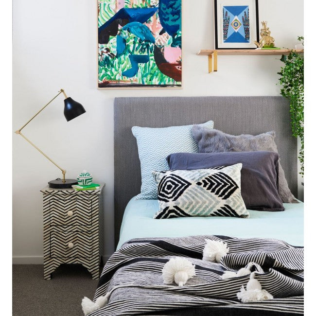 Isra Side Drawer - Black & White Bone Inlay - Tabeer Homes