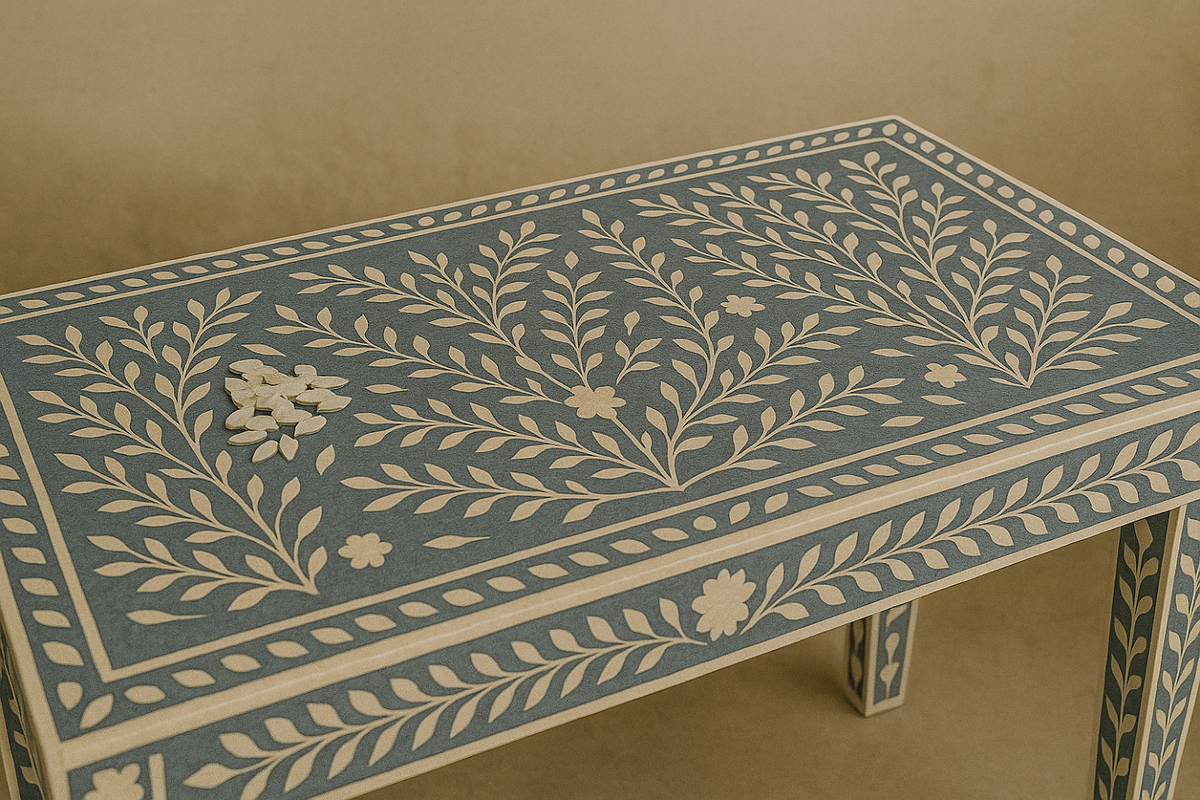 Bone Inlay Process Crafting a Bone Inlay Coffee Table: The Process