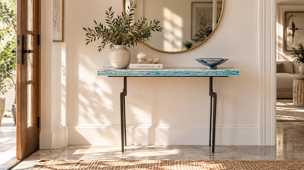 Blue Handcrafted Console Tables: A Statement Piece for Your Entryway