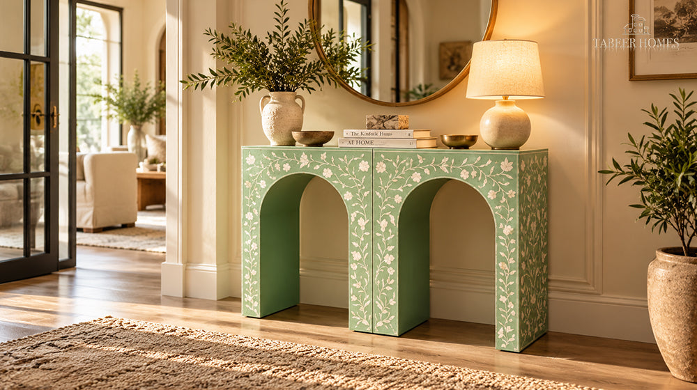 Bone Inlay vs Mother of Pearl Console Tables: Which Finish Suits Your Home?