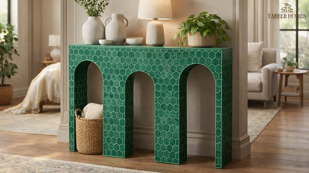 green artisanal dresser
