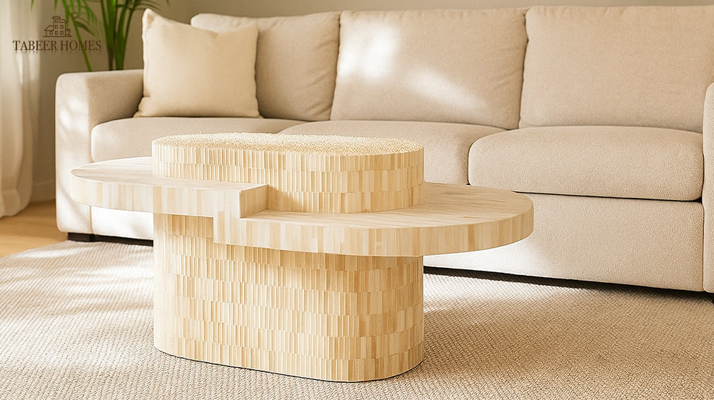 luxury wood coffee table