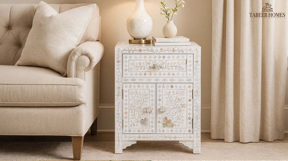white luxury side table