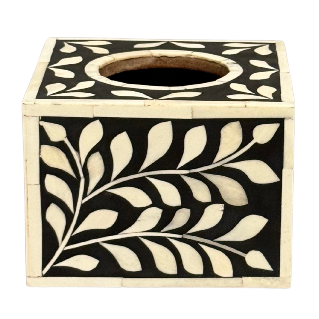 Jamila Tissue Box - Black Bone Inlay for Sale