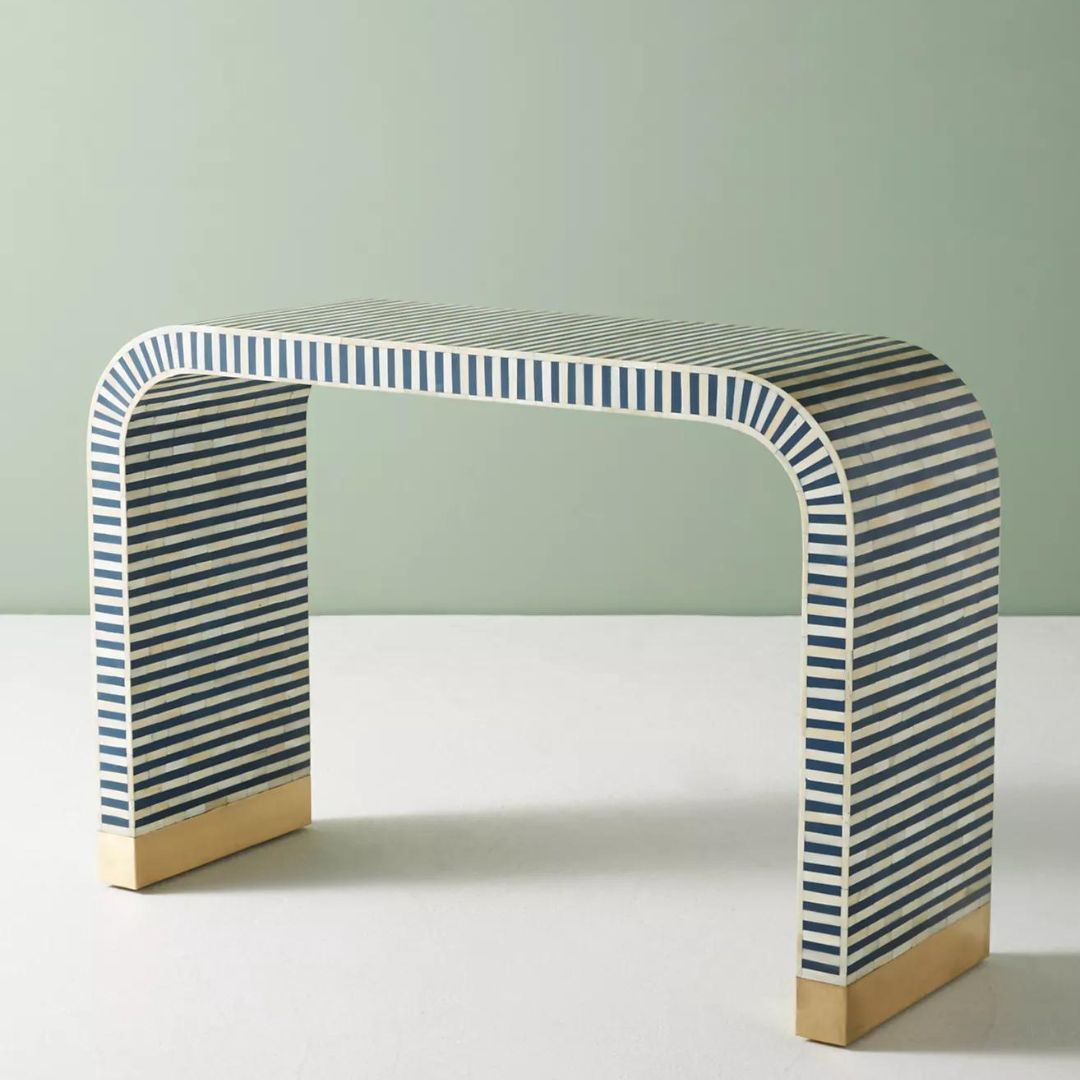 Saphed Console Table - Navy Blue Bone Inlay - Tabeer Homes