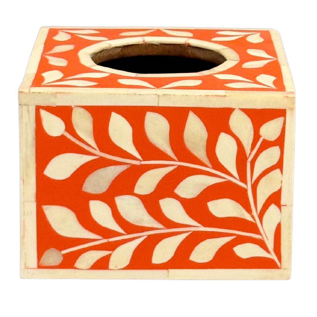 Buy Jamila Tissue Box - Red Bone Inlay