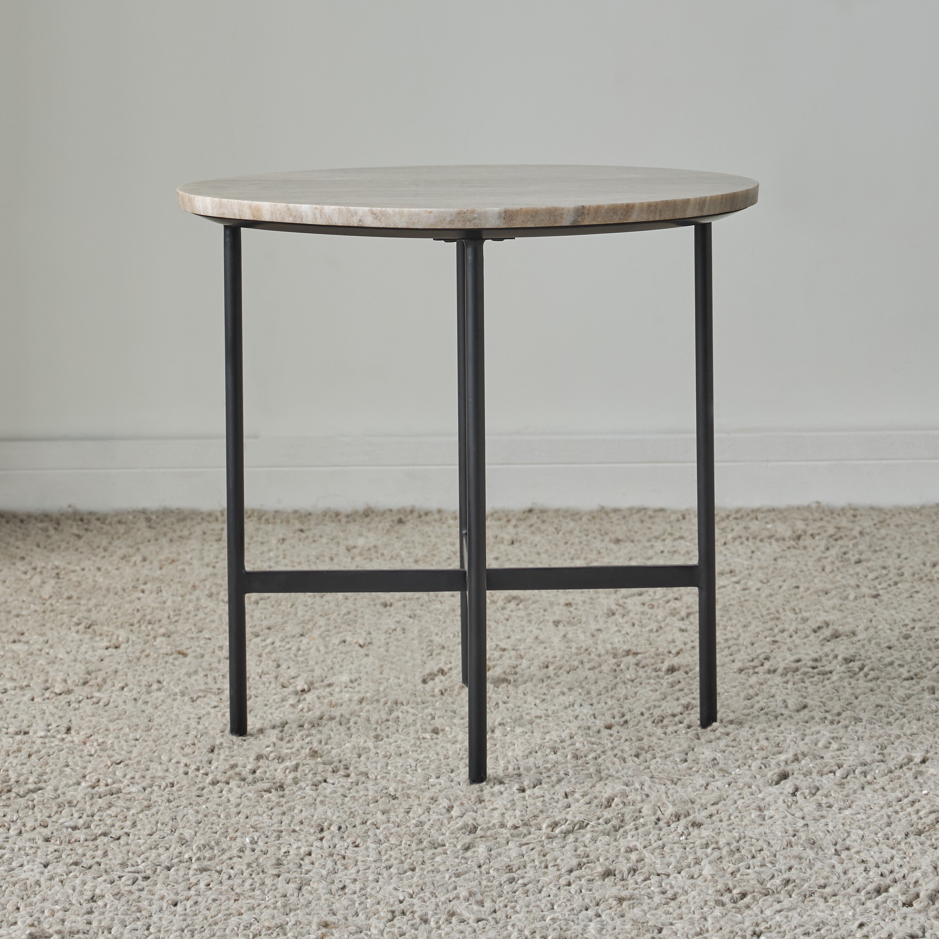 Ava Side Table - Brown Marble - Tabeer Homes