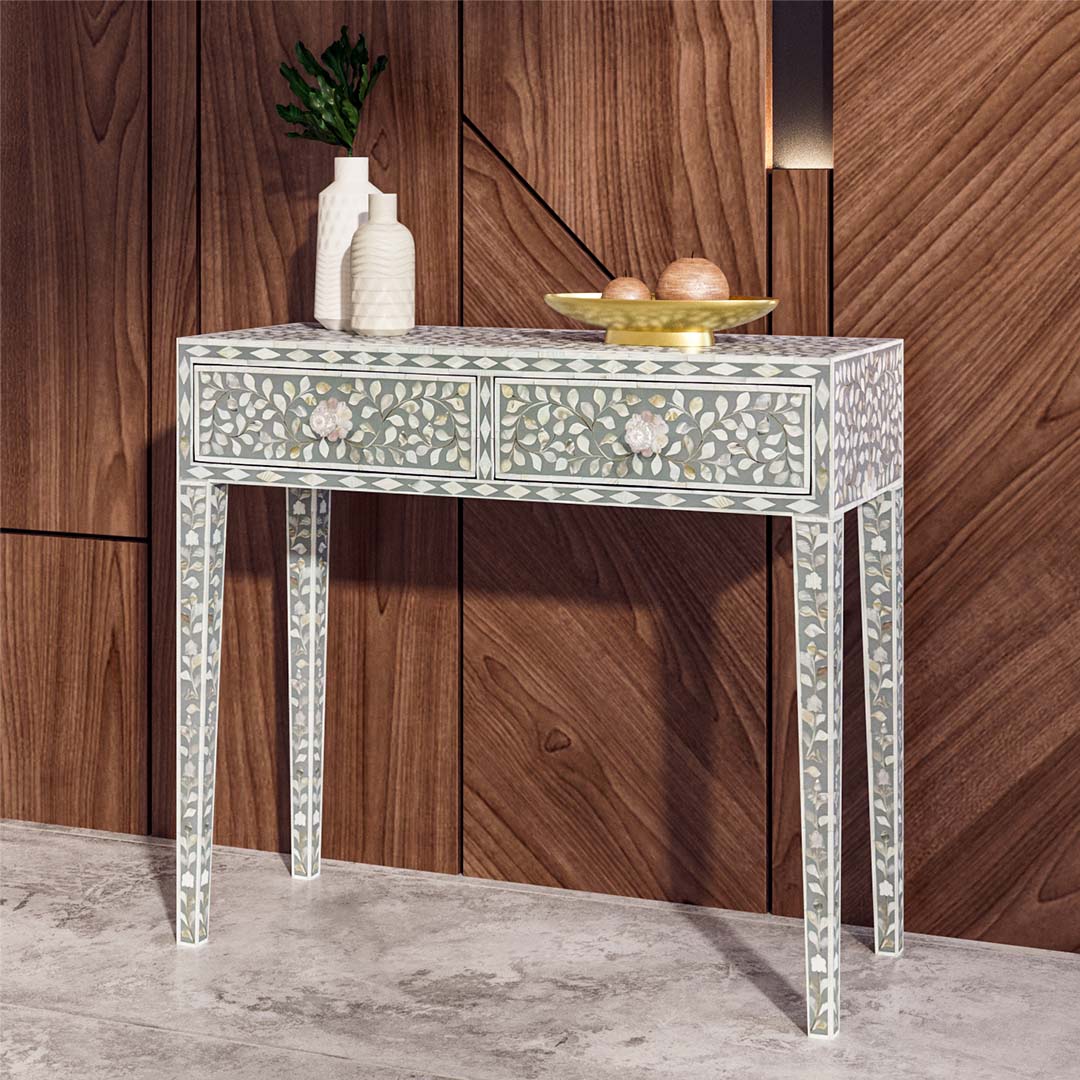 Iris Dresser Console - Grey Mother of Pearl