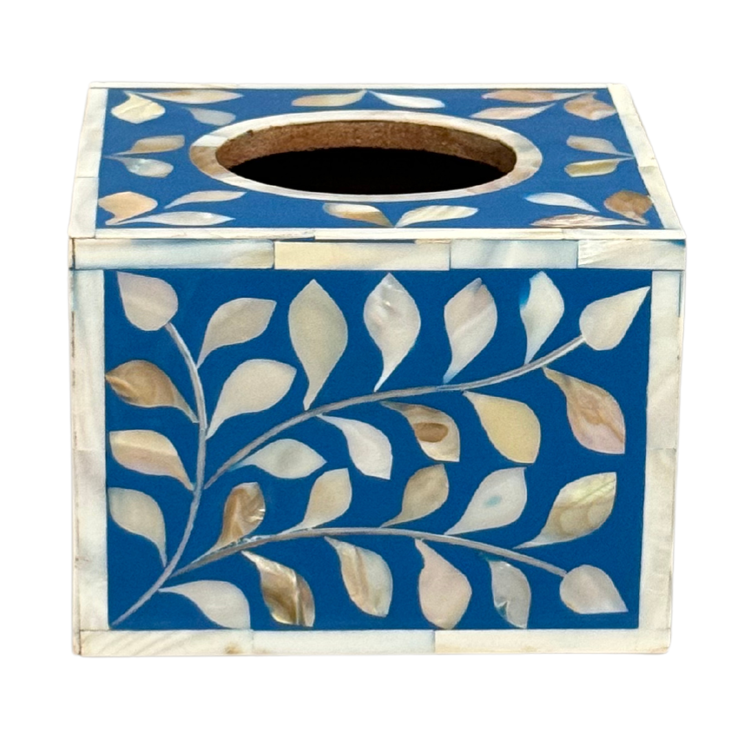 Jamila Tissue Box - Blue Bone Inlay