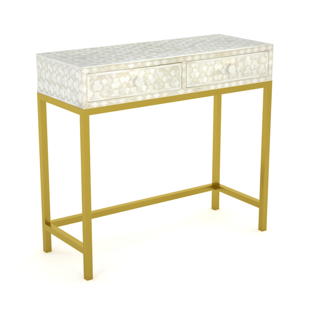 Vaan Mini Dresser Console - Cream Bone Inlay - Tabeer Homes