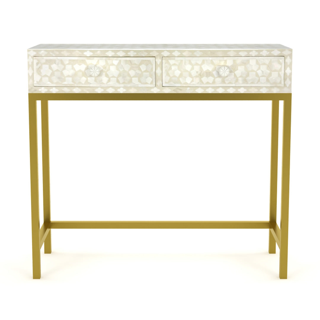 Vaan Mini Dresser Console - Cream Bone Inlay - Tabeer Homes