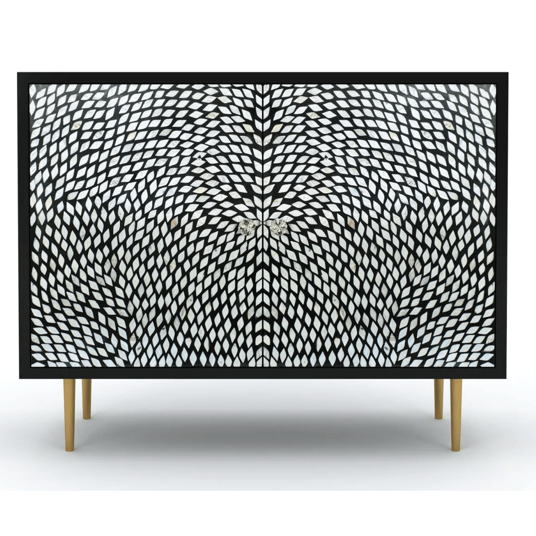 Azure Cabinet - Black Mother of Pearl Inlay - Tabeer Homes