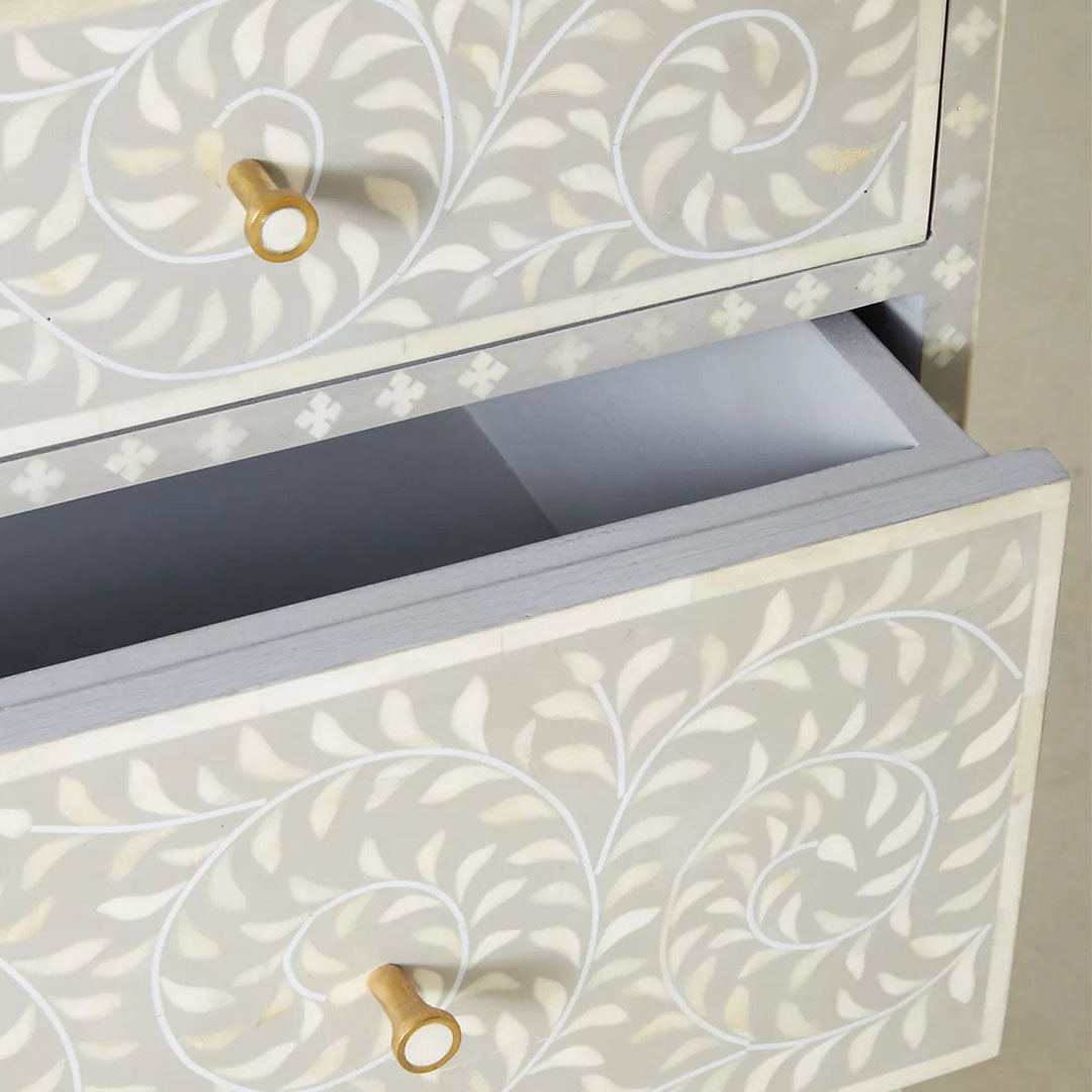 Seema Chest of Drawers - Grey Bone Inlay - Tabeer Homes