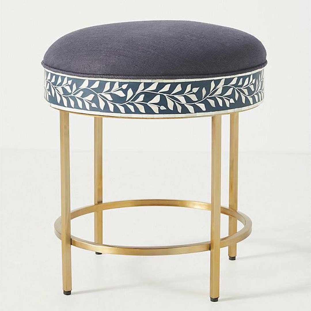 Seema Dresser Console & Stool - Navy Blue Bone Inlay - Tabeer Homes