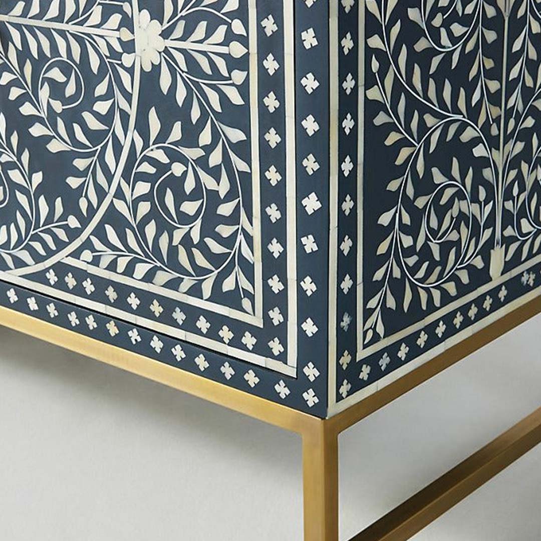 Jade Sideboard Buffet - Navy Blue Bone Inlay - Tabeer Homes