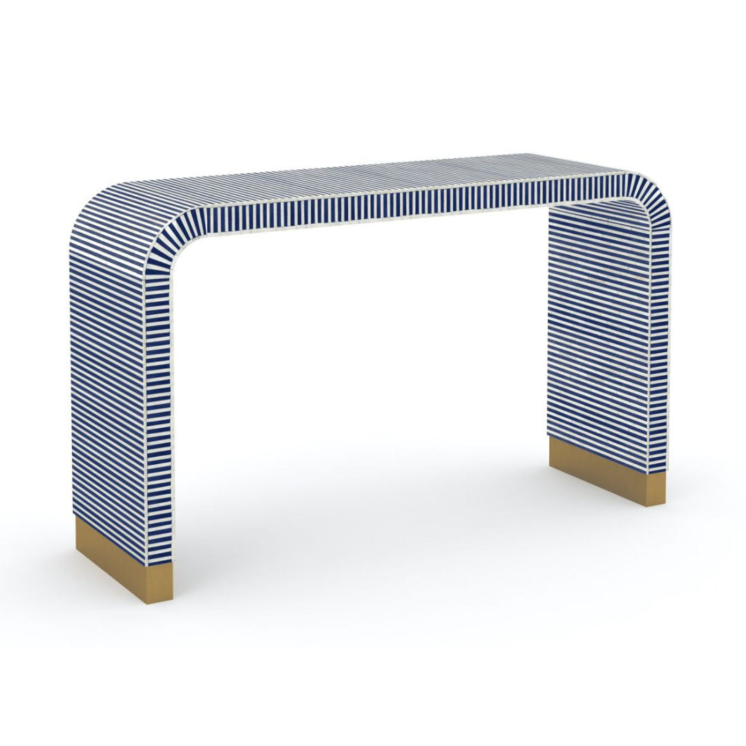 Saphed Console Table - Blue & White Bone Inlay