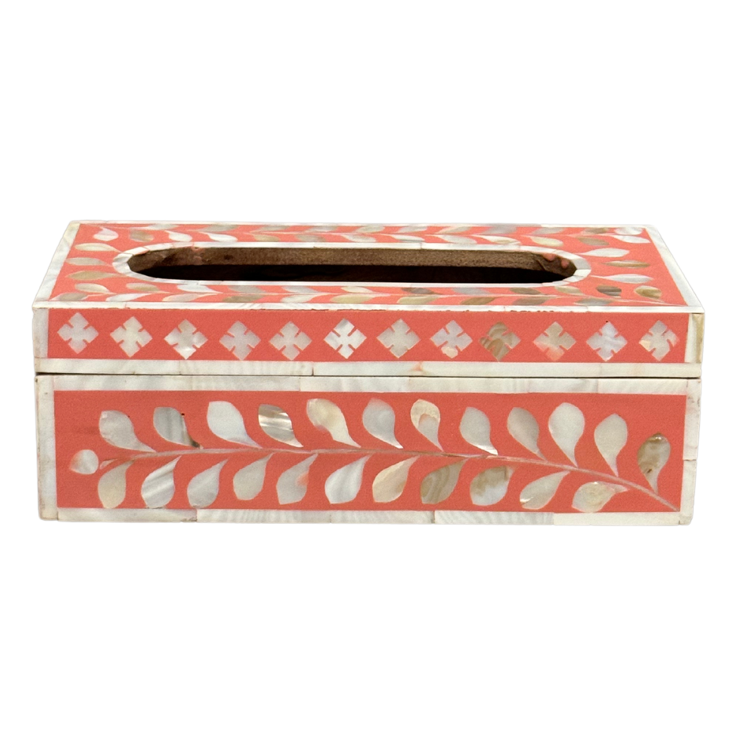 Jamila Tissue Box - Pink Mother of Pearl Inlay