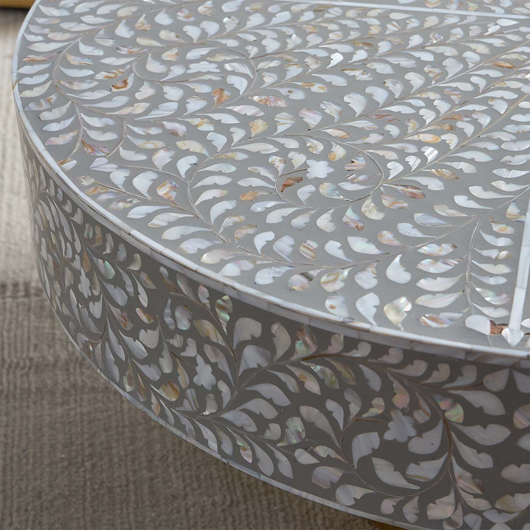 Iris Coffee Table - Grey Mother of Pearl - Tabeer Homes