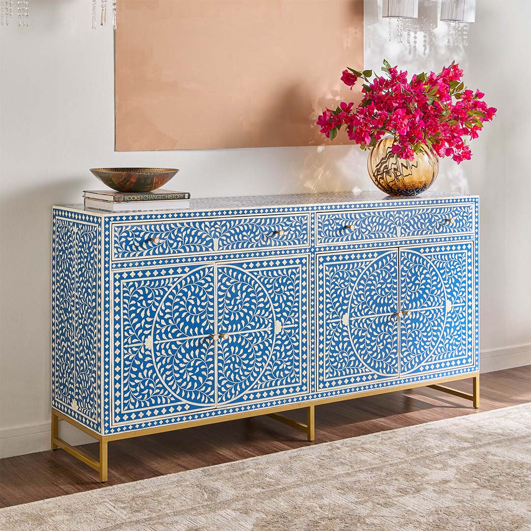 Jade Sideboard Buffet - Blue Bone Inlay - Tabeer Homes