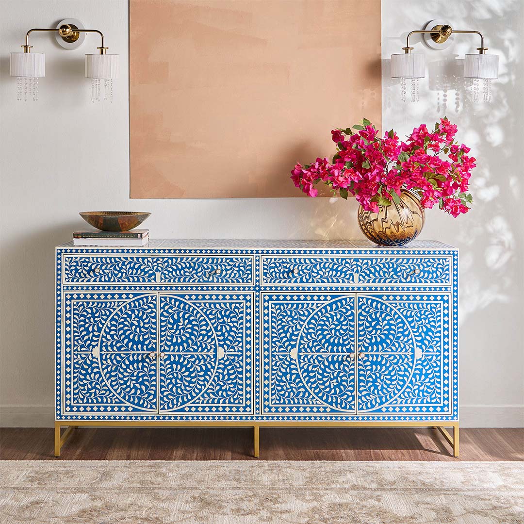 Jade Sideboard Buffet - Blue Bone Inlay - Tabeer Homes